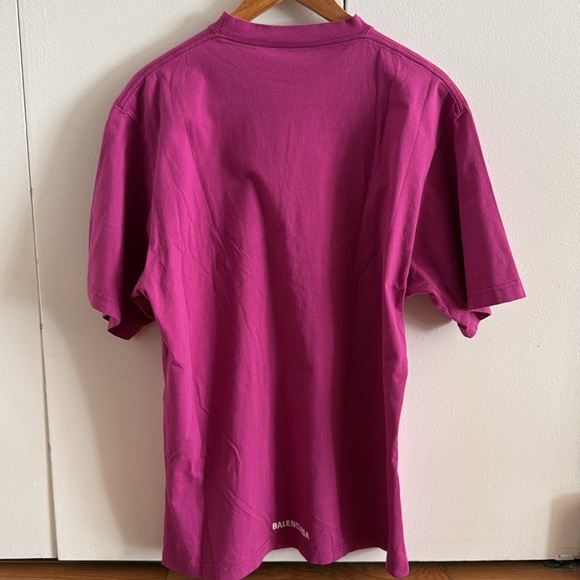 Authentic Balenciaga Pink Back Hem Long Boxy T-Shirt - NWT - Picture 4 of 9